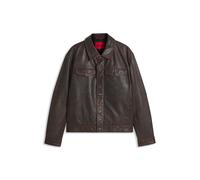 HUGO Regular-Fit Lederjacke mit Brusttaschen - Style Lerano, 50567432 Braun M
