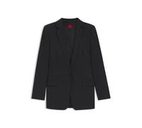 HUGO Regular-Fit Longline-Blazer aus Flanell mit Nadelstreifen - Style Aledoni, 50547585 Schwarz gemustert 36