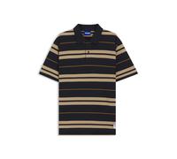 HUGO Regular-Fit Poloshirt aus Baumwoll-Piqué mit eingearbeiteten Streifen - Style Nivarsolo, 50564026 Blau / Beige L