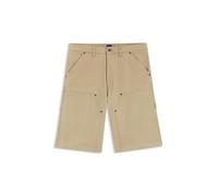 HUGO Regular-Fit Shorts aus Stretch-Baumwoll-Canvas - Style Giron262WS, 50561341 Beige 30