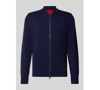 HUGO Regular Fit Strickjacke aus reiner Baumwolle Modell 'SAN JAQUE-C' in Marine, Größe XL