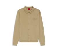 HUGO Regular-Fit Strickjacke mit Rippbündchen - Style San Jordan-CV, 50553663 Beige L