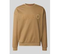 HUGO Regular Fit Sweatshirt aus reiner Baumwolle Modell 'Dinex' in Beige, Größe XXL