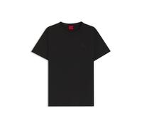 HUGO Regular-Fit T-Shirt aus Baumwoll-Jersey mit gesticktem Script-Logo - Style Damacia_7, 50561233 Schwarz L