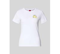 HUGO Regular Fit T-Shirt aus Baumwoll-Mix Modell 'DELORIS_4' in Offwhite, Größe S