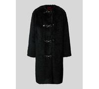HUGO Regular Fit Teddy-Mantel mit Klickverschluss Modell 'MELJA' in Black, Größe 36