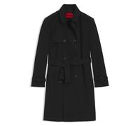 HUGO Regular-Fit Trenchcoat aus wasserabweisendem Gabardine-Twill - Style Maluks2511, 50554383 Schwarz 46