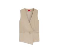 HUGO Regular-Fit Weste mit Gürtel aus Baumwolle und Hanf - Style Ahella-1-W, 50557199 Hellbeige 42