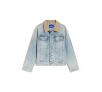 Jeansjacke HUGO "Erlo", Herren, Gr. L, light, pastel blau455, Denim/Jeans, Obermaterial: 100% Baumwolle, unifarben, relaxed fit taillenbedeckt, Rundhals, 1-Knopf-Manschette mit Schlitz, Jacken Jeansja