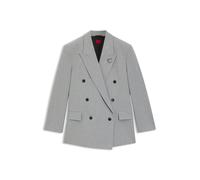 HUGO Relaxed-Fit Blazer mit Blumenbrosche aus Emaille - Style Antegi, 50554018 Hellgrau 38