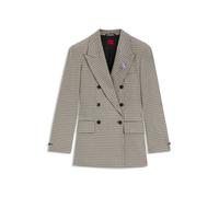 HUGO Relaxed-Fit Blazer mit filigranem Hahnentritt-Muster - Style Amalisa, 50554439 Gemustert 40
