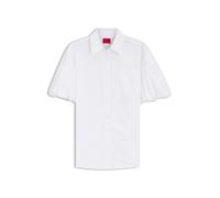 HUGO Relaxed-Fit Bluse aus Baumwoll-Popeline - Style Evergreen, 50559499 Weiß 34