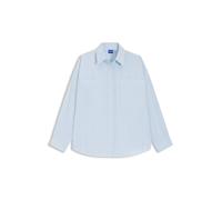 HUGO Relaxed-Fit Bluse aus gestreifter Baumwoll-Popeline - Style Edafnena_B, 50553358 Hellblau 34