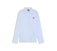 HUGO Relaxed-Fit Bluse aus gestreifter Oxford-Baumwolle - Style Erselia, 50556370 Hellblau 44