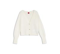 HUGO Relaxed-Fit Cardigan aus strukturierter Wolle - Style Sirala, 50569399 Natur L