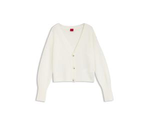 HUGO Relaxed-Fit Cardigan aus strukturierter Wolle - Style Sirala, 50569399 Natur XS