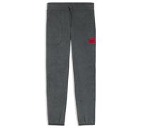 HUGO Relaxed-Fit Fleece-Jogginghose mit rotem Logo-Label - Style TERRY pant, 50549858 Dunkelgrau XXL