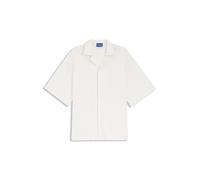 HUGO Relaxed-Fit Hemd aus Baumwoll-Frottee-Jacquard - Style Eligino, 50561300 Weiß S