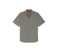 HUGO Relaxed-Fit Hemd aus Baumwoll-Popeline - Style Ellino, 50560584 Dunkelgrau S