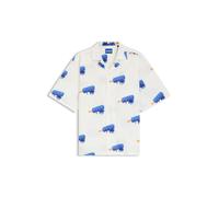 HUGO Relaxed-Fit Hemd mit Logo-Print - Style Eligino, 50561691 Weiß gemustert S