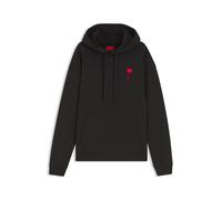 HUGO Relaxed-Fit Hoodie aus Baumwoll-Terry mit Rosen-Logo - Style Diflowhood, 50574451 Schwarz XXL