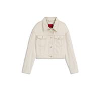 HUGO Relaxed-Fit Jacke aus gewaschenem Ecru-Denim - Style Gisolia, 50559618 Weiß XS