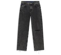 HUGO Relaxed-Fit Jeans aus schwarzem, festem Denim in Used-Optik - Style Leni_B, 50556525 Schwarz 30/34