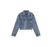 HUGO Relaxed-Fit Jeansjacke mit Stickereien - Style Anouk_Cropped_B, 50546316 Blau XL