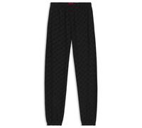 HUGO Relaxed-Fit Jogginghose mit geflocktem Logo-Print - Style FLOKKY_PANT, 50566682 Schwarz XL