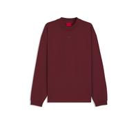 HUGO Relaxed-Fit Longsleeve aus Baumwoll-Jersey mit Logo-Print - Style Daposo, 50511029 Dunkelrot L