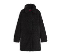 HUGO Relaxed-Fit Mantel aus strukturiertem Kunstfell - Style Mimena-1, 50568531 Schwarz 36