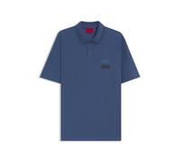 HUGO Relaxed-Fit Poloshirt aus Baumwolle mit Split-Logo - Style Dusplity, 50542834 Blau L