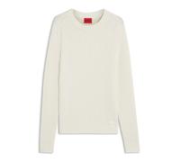HUGO Relaxed-Fit Pullover aus gerippter Baumwolle - Style Sribban, 50570249 Natur XL