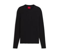 HUGO Relaxed-Fit Pullover aus gerippter Baumwolle - Style Sribban, 50570249 Schwarz XXXL