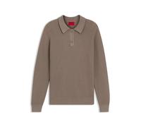 HUGO Relaxed-Fit Pullover aus strukturierter Baumwolle mit Polokragen - Style Saffowl, 50557352 Braun XL