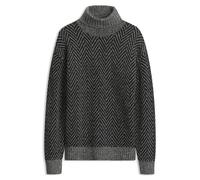HUGO Relaxed-Fit Rollkragenpullover mit Fischgrätmuster - Style Sherborne, 50570240 Dunkelgrau XL