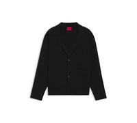 HUGO Relaxed-Fit Strickjacke mit aufgesetzten Taschen - Style Siton, 50547005 Schwarz M