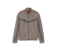HUGO Relaxed-Fit Sweatjacke mit Reißverschluss und Chevron-Tape - Style Darti, 50549418 Hellbraun M