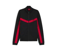 HUGO Relaxed-Fit Sweatjacke mit Reißverschluss und Chevron-Tape - Style Darti, 50549418 Schwarz XXL