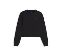 Sweatshirt HUGO "Damaswee", Damen, Gr. S, schwarz (schwarz 001), Sweatware, Obermaterial: 100% Baumwolle, unifarben, hüftlang, Rundhals, Rippbündchen, Sweatshirts Sweatshirt, mit Logoschriftzug, Rundh