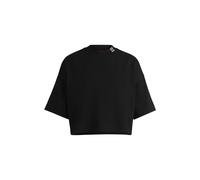 HUGO Relaxed-Fit T-Shirt aus Baumwoll-Jersey in Cropped-Länge mit Stack-Logo - Style Damelody, 50520187 Schwarz L