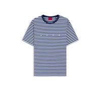 HUGO Relaxed-Fit T-Shirt aus Baumwoll-Jersey mit Streifen-Muster - Style Demptee, 50563797 Weiß / Blau M