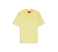 T-Shirt HUGO, Damen, Gr. M, medium gelb720, Single Jersey, Obermaterial: 100% Baumwolle, unifarben, relaxed fit normal, Rundhals, abgesteppte Kante, Shirts T-Shirt, Rundhalsausschnitt, Relaxed Fit, Lo