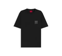 HUGO Relaxed-Fit T-Shirt aus Baumwolle mit Split-Logos - Style Dusplito, 50542816 Schwarz XS
