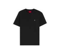 HUGO Relaxed-Fit T-Shirt aus Interlock-Baumwolle mit bestickten Schultern - Style Drostee, 50556580 Schwarz L