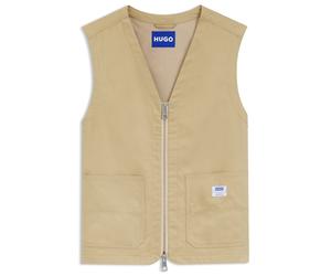 HUGO Relaxed-Fit Weste aus merzerisierter Baumwolle - Style Bridger2621, 50561178 Beige XL