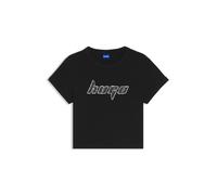 HUGO Ringer-T-Shirt aus Baumwolle mit Grafik-Artwork - Style Dalia_B_2, 50545062 Schwarz XS