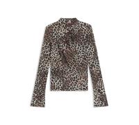 HUGO Rollkragentop mit Leoparden-Print und gerafften Details - Style Dardonnay, 50546248 Gemustert XS