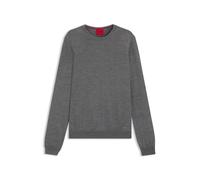 HUGO Pullover aus Schurwolle mit Logo-Stickerei - Style San Cedric-M1, 50476832 Grau L