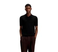 HUGO Herren San Peter-CV Strick-Poloshirt mit verdeckter Knopfleiste Schwarz001 S
